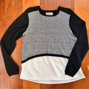 Anthropologie Katrin colorblocked Pullover Sweater  Twofer Shirt Top, Size M